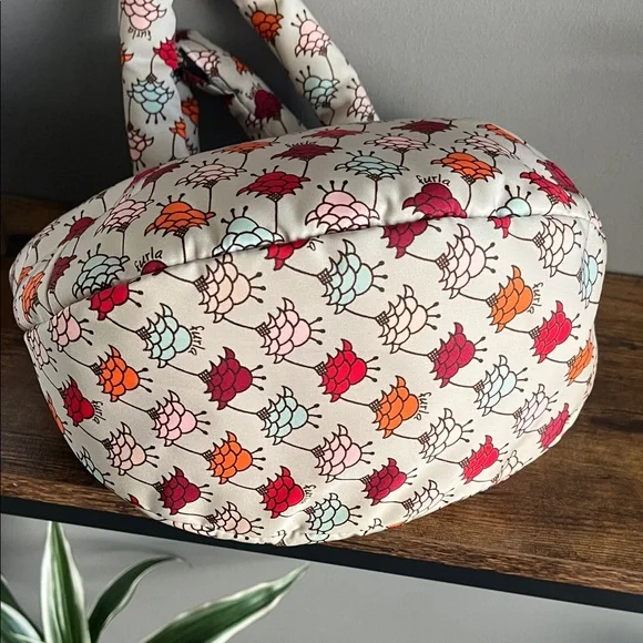 Furla Puffer Bag Light Blue with Dandelion Paisley Design